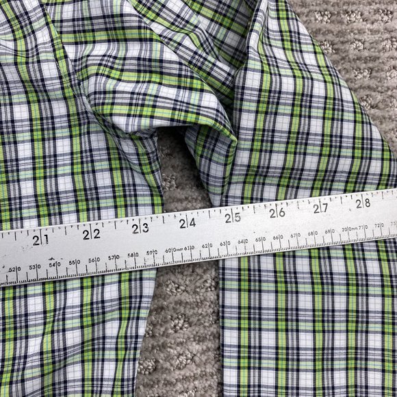 Eddie Bauer Shirt Men Large L Green White Checkered Button Down Casual Outdoors - Picture 12 of 13